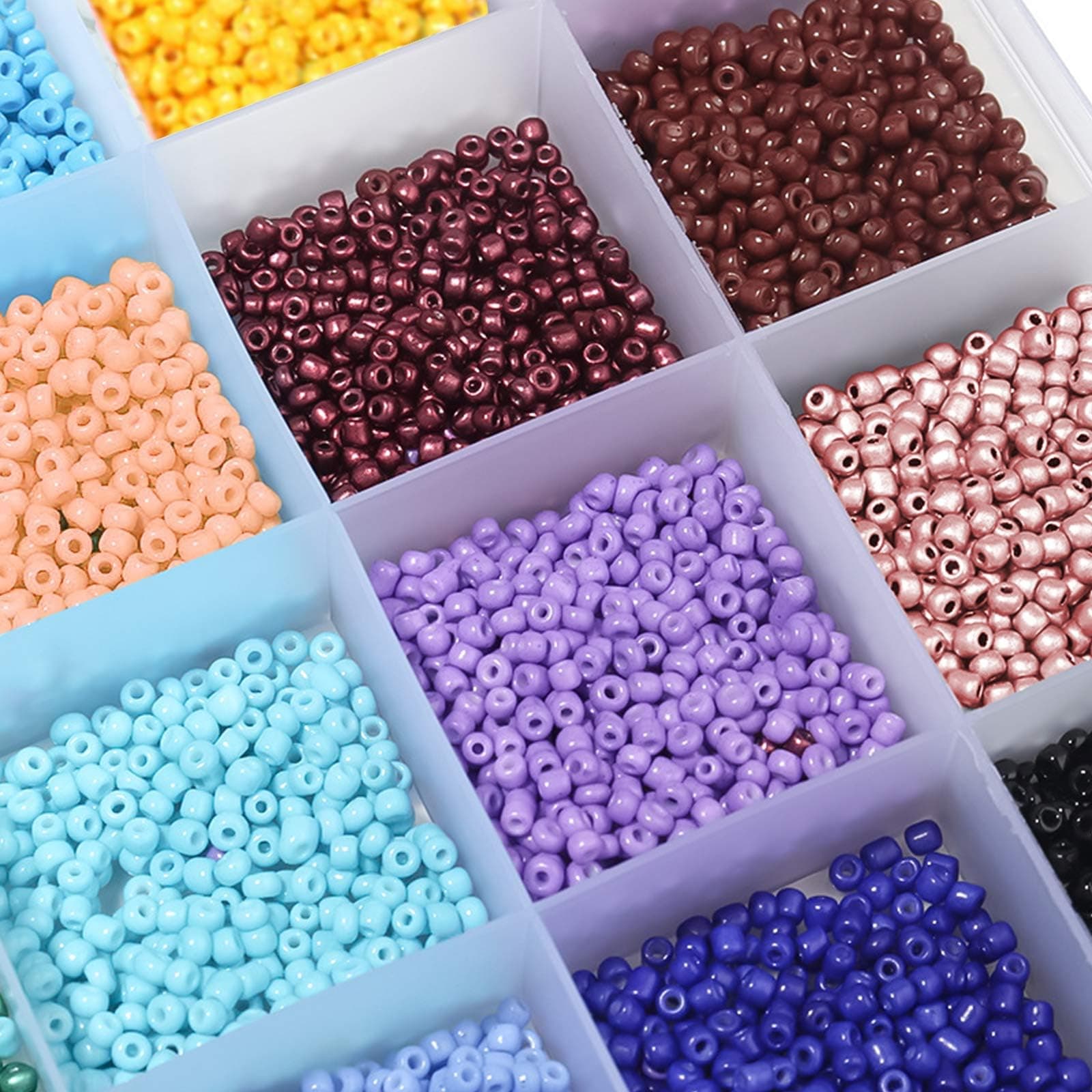 41 Colors Pony Beads, BetterJonny 3mm Glass Seed Beads Bracelet Necklace Beads with String Colorful Pony Seed Bead Small Rainbow Bead with Storage Box for DIY Jewelry Craft Making thumbnail 7
