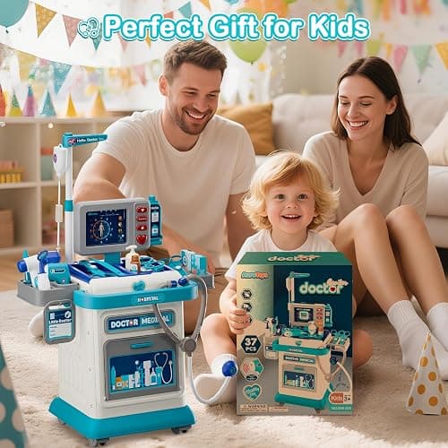 AuroTops Doctor Kit for Toddlers 3-5, 26 Pcs Kids Doctors Play Set | Gifts for 3 Year Old Boys Role Play Toy Medical Cart Doctor Toys Educational Toys for Boys & Girls Birthday Gifts Ages 3-8 thumbnail 2