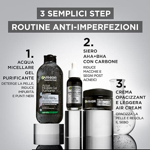 Garnier Siero Anti-imperfezioni, Per Pelle Grassa, Impura e Mista,Contrasta Punti Neri e Brufoli, Formula Vegana* con 4% [Niacinamide + AHA + BHA], Siero Pure Active AHA+BHA con Carbone, 30 ml thumbnail 6