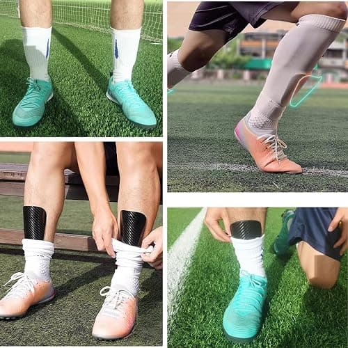 LIGVIV Mini Soccer Shin Guards - Carbon Fiber Shin Pads with Portable Carrying Case for Men, Women, Youths thumbnail 7