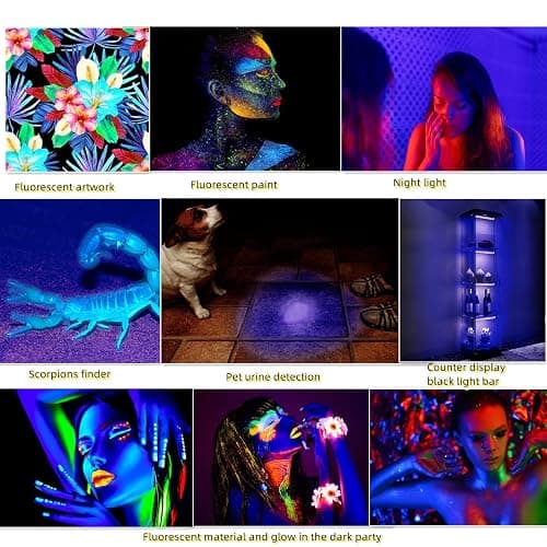 Black Light Bar 10W 1ft LED Blacklight for Fluorescent Tapestry Poster Body Paint Glow Party UV Strip Lights for Cabinet and Display Magnetic THLITURE 2 Pack thumbnail 6
