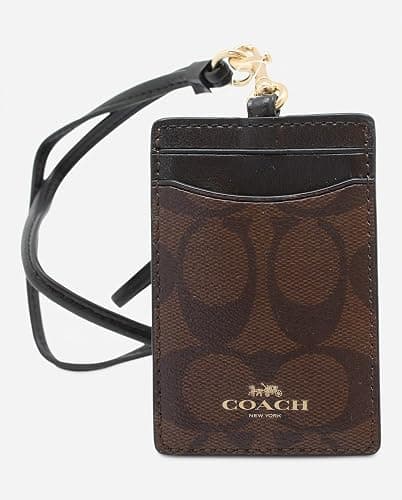 Coach Signature PVC Lanyard ID Badge Card Holder (Brown/Black) thumbnail 9