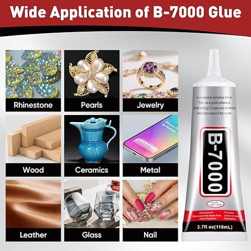 4 PCS 110ml B7000 Glue Clear with Precision Tip, Rhinestone Glue for Nail, Craft Glue, Bedazzling Glue, Shoe Glue, Jewelry Glue for Rhinestone Shoe Jewelry Making DIY Craft Makeup Metal thumbnail 7