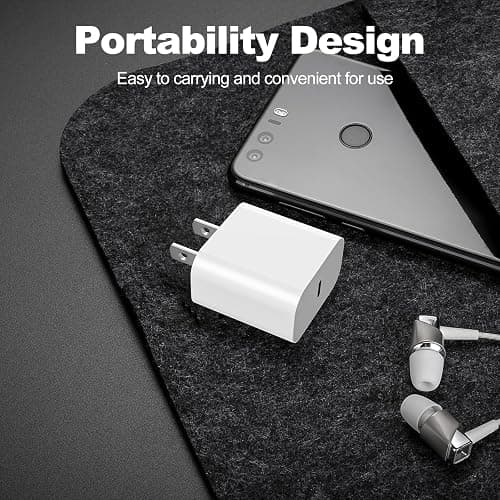 iPhone 17 16 15 Charger Fast Charging,2Pack 20W Apple iPad USB C Wall Chrager Block with 6FT USB C to C Cable for iPhone 17/Pro/Pro Max/17 Air/ 16/16 Pro/16 Pro Max/15/Plus/Pro/Pro Max (White) thumbnail 5