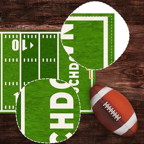 Nepnuser American Football Court Table Runner Touch Down Football Birthday Party Decoration Boy Sport Farmhouse Home Dining Room Kitchen Table Decor (13" x 72") thumbnail 4