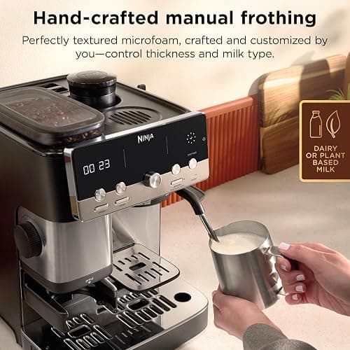 Ninja Luxe Café Mini, Espresso Machine & Drip Coffee, Stainless, ES301 | Built-in Burr Grinder, Precision Scale & Manual Steam Wand, Lattes, Cappuccinos & More thumbnail 5