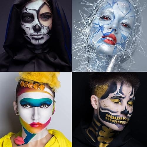 UCANBE Face & Body Paint, Water Activated SFX Makeup Palette - Extra Large White & Black Pan, Professional 18 Color Safe Non Toxic Art Painting Kit for Halloween, Cosplay, Parties, Theater & Stage thumbnail 3