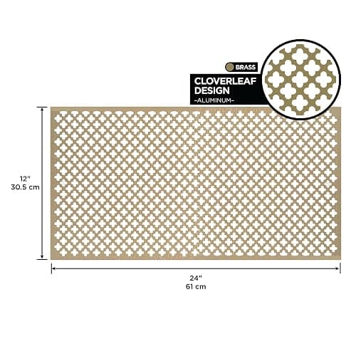 M-D Building Products 56016 Aluminum Cloverleaf Sheet - for Interior/Exterior Design, Stylish, Lightweight, Corrosion-Resistant, Easy to Mold and Trim (12 in. x 24 in. x .020 in.) (Brass) thumbnail 2