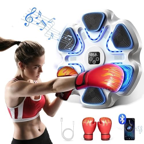 SPIEEK Music Boxing Machine, Boxing Machine Wall Mounted Music with Gloves, Electronic Boxing Target for Adults, Smart Boxing Training Equipment, Boxing Machine for Home and Gym - Image 1