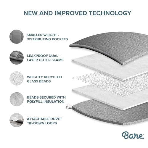 Bare Home Weighted Blanket Queen Size 17lbs (60" x 80") for Adults - All-Natural 100% Cotton - Premium Heavy Blanket Nontoxic Glass Beads (Cotton Light Pink, 60"x80") thumbnail 7