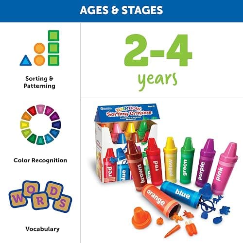 Learning Resources Rainbow Sorting Crayons - 56 Pieces, Ages 3+ Kids Crayons, Early Color Recognition & Sorting, Toddler Sort and Stacking Toys - Crayons thumbnail 6