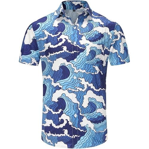 KYKU Funky Hawaiian Shirt for Men Palm Beach Shirts Tropical Vacation Clothes thumbnail 4