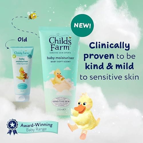 Childs Farm Baby Moisturiser, Baby Soft Scent | Moisturising & Hydrating | Suitable for Newborns with Dry, Sensitive Skin, 200ml (Pack of 2) thumbnail 2