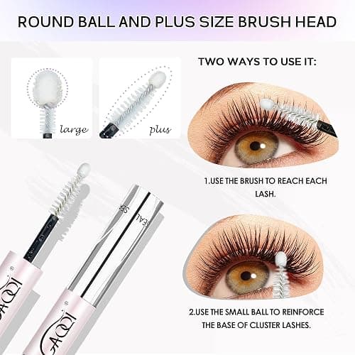 GAQQI Lash Cluster Glue + Remover Set, Lash Bond and Seal Waterproof, Long Lasting Eyelash Glue Strong Hold, Gentle Eyelash Remover for DIY Use (2Pcs Set) thumbnail 5
