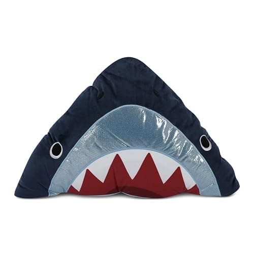 Heritage Kids Shark Plush Hooded Sleeping Bag, 64" L x 25" W, Blue thumbnail 2