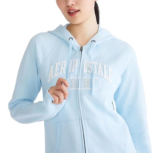 AEROPOSTALE womens Logo Full Zip Hoodie- Arches- 1987 thumbnail 2