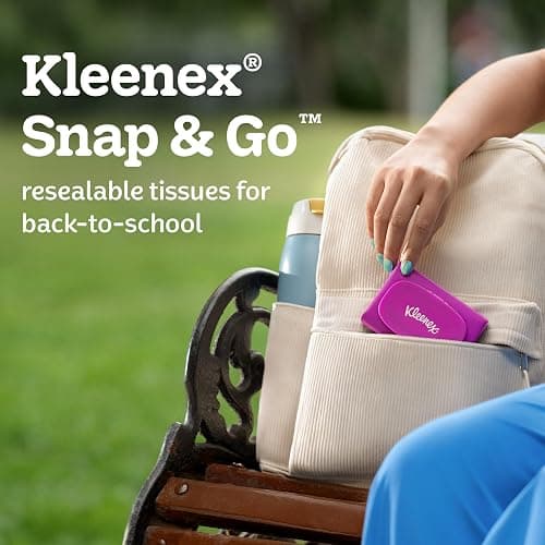 Kleenex Snap & Go Ultra Soft Facial Tissues, 4 On-the-Go Packs, 25 Tissues per Pack, 3-Ply, Packaging May Vary thumbnail 8