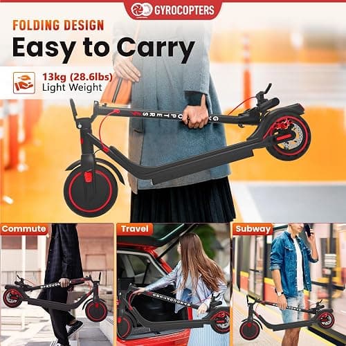 Gyrocopters Electric Scooter for Adults, Teens & Kids 8-12 | Flash Kidz/Flash 6.0/FlashX | 150/350W Speed 19/30kmph Upto 11/30km, Bright LED Light 6.5"/8.5" Foldable E Scooter UL2272 Safety Approved thumbnail 6