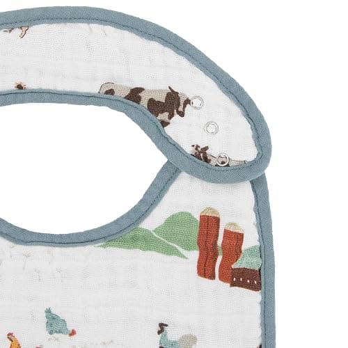 Little Unicorn Muslin Baby Bibs | Adjustable as Baby Grows | Soft Absorbent Muslin Fabric | For Eating, Drooling, Teething (Farmyard) thumbnail 3