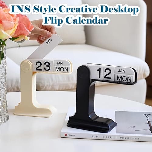 Beleda Flip Perpetual Calendar, Desk Calendar 2025-2026 for Daily Office Home Decor Desktop Ornament Desk Accessories Home Office Decor Monthly Weekly Daily Desktop Perpetual Calendar (Green) thumbnail 4