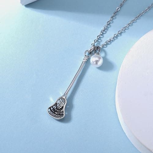 Lacrosse Necklace Sterling Silver Lacrosse Pendant Necklace Sports Jewelry Lacrosse Gifts for Women thumbnail 5