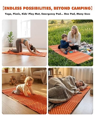Camping Foam Sleeping Pad Lightweight Closed Cell Folding Camping Mat Moisture-Proof Camping Mattress Portable for Outdoor Hiking Mountaineering Blue thumbnail 8
