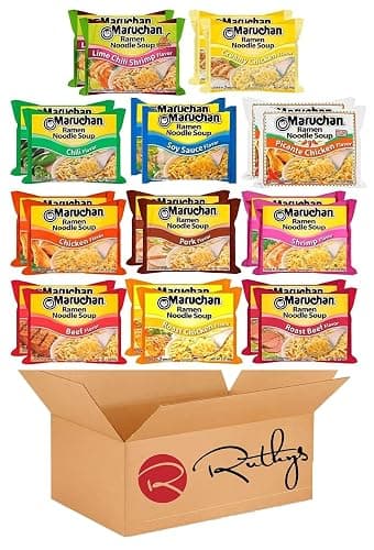 Ruthy's Outlet Ramen Noodle Soup Variety mix - 12 Flavors, Pack of 22 - Image 1
