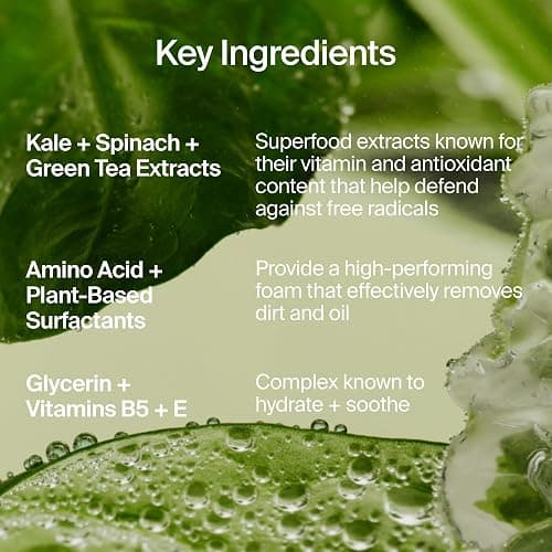 Youth To The People Superfood Cleanser - Kale + Spinach Hydrating Face Wash | Antioxidant-Rich Daily Facial Cleanser - Refillable, pH-balanced, Non-drying, Gentle Makeup Remover, All Skin Types, Vegan thumbnail 6