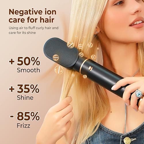 5 in 1 Blow Dryer Brush, Upgrade Hair Dryer Brush Air Curler Air Curling Wrap Styler, Detachable Hot Air Brush Negative Ion Curling Brush Iron, Hair Styling Tools for Drying Curling Straightening thumbnail 3