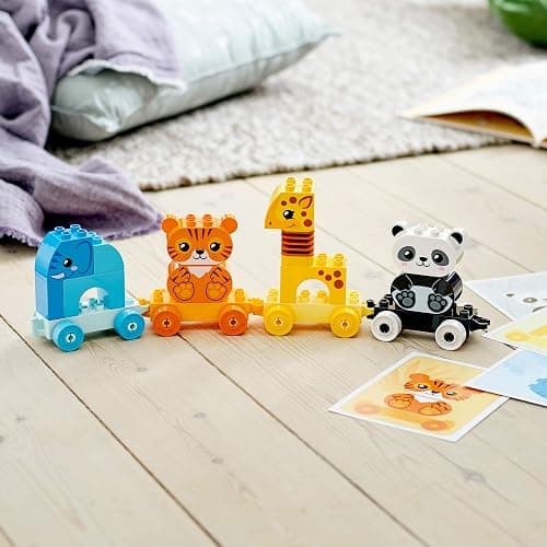 LEGO DUPLO My First Animal Train 10955, Toys for Toddlers and Kids 1.5-3 Years Old with Elephant, Tiger, Panda and Giraffe Figures, Learning Toy thumbnail 2