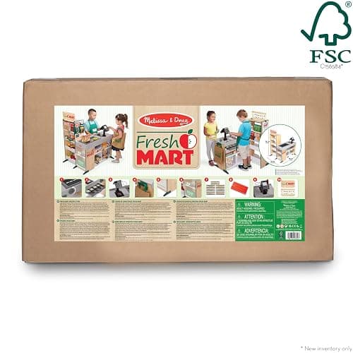 Melissa & Doug Freestanding Wooden Fresh Mart Grocery Store - FSC Certified - Grocery Store thumbnail 6