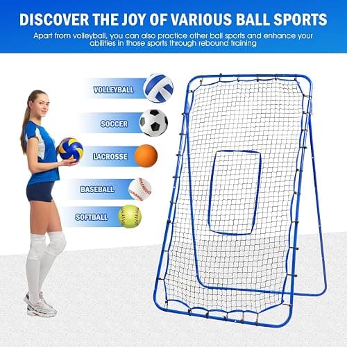 Winthai Volleyball Rebounder Net, Adjustable Pitch Bounce Back Baseball Softbal Soccer Lacrosse Rebound Sports Practice Training Equipment with Strike Zone for Backyard Indoor Outdoor thumbnail 3