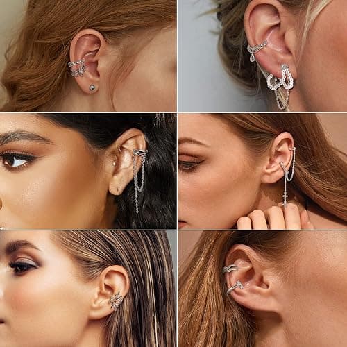 Florideco Ear Cuff Earrings Set for Women Adjustable Fake Earring Cuffs Non Piercing Earring Set Ear Jewelry Set thumbnail 4