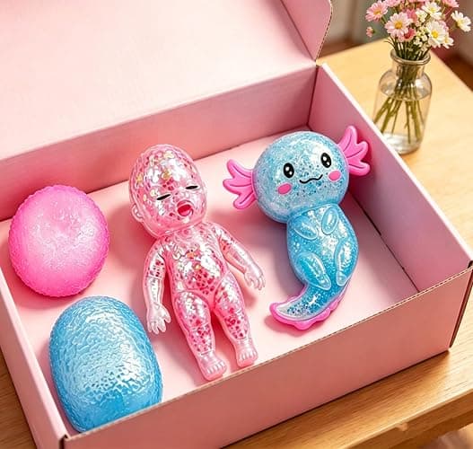 4PCS Squishy Glitter Squeeze set, Cute Glitter Malt Sugar Ultra-Soft Slow Rising Stretchy Stress Ball,Axolotl,Baby,Sensory Squishy with Slow Rebound Satisfying Feel, Birthday & Classroom Prizes (4pcs) thumbnail 2