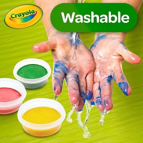 Crayola Spill Proof Paint Set (8ct), Stocking Stuffer & Holiday Gifts for Toddlers, Washable Toddler Paint Kit, With Brushes, Pots, Activity Pages, Ages 3+ thumbnail 4