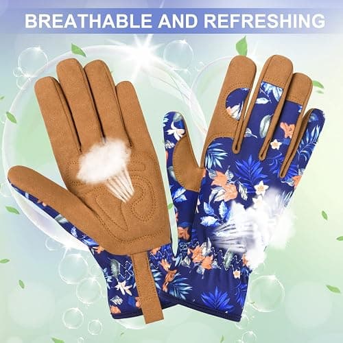 Womens Gardening Weeding Working Gloves, Leather Garden Glove for Women Thorn Proof No Stab for Digging, Planting,Pruning thumbnail 4
