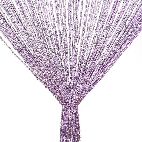 Atsweetlife Door String Curtain Doorway Beads Curtains,Hanging Room Divider Beaded Decor Hippie Glitter Fringe Panel Closet Window Doors Sequin Sheer Boho Doors Tassel (Purple) thumbnail 10