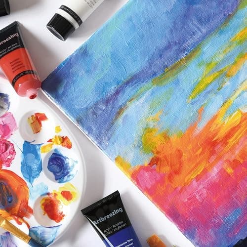 Artbreezing Acrylic Paint Set,48 Colors 0.74 oz/22ml Tubes,Highly Pigment Art Paints for Canvas,Wood,Fabric,Paper, Giftable Choice for Artists,Beginner to Pro (48 Colors) thumbnail 8