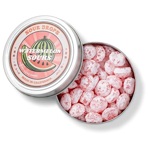 Sour Drops - Small Batch Fruit Sours - Tangerine, Watermelon, Blue Raspberry - No Artificial Dyes, Vegan & Gluten Free - 3 Gift Tins (100g Each) thumbnail 6