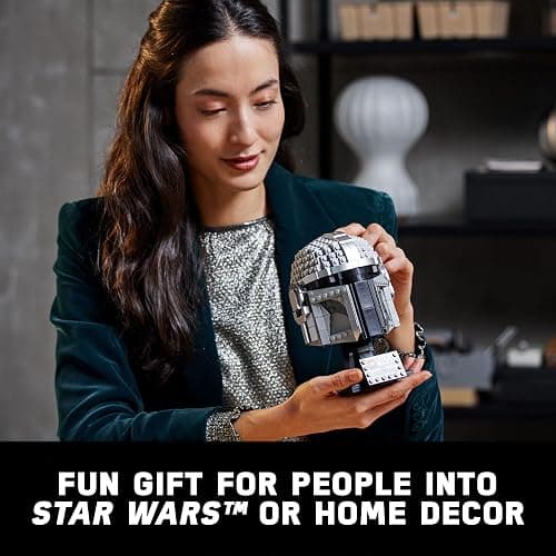 LEGO Star Wars The Mandalorian Helmet 75328 Buildable Model Kit, Display Collectible Decoration Set for Adults, Men, Women, Mom, Dad, Collectible Gift Idea thumbnail 5