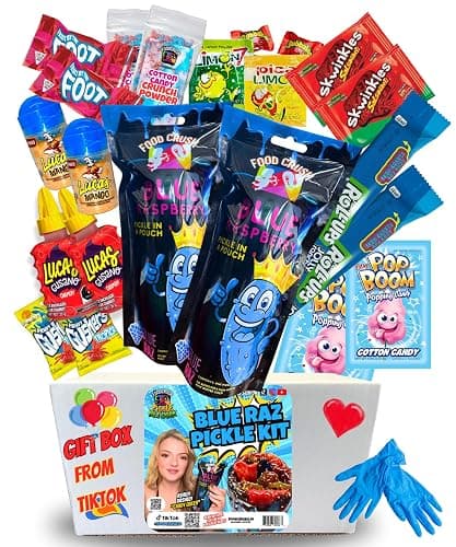 Blue Raspberry Pickle Kit-Double Sized-Mexican Candy Gift Box-Tiktok Trend Item by Food Crush - Image 1