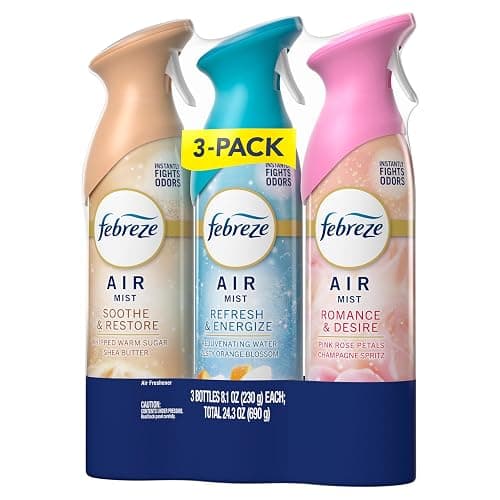 Febreze Air Mist, Air Freshener, Odor Fighting Room Spray, Deodorizer for Home Bathroom Kitchen Office Apartment, Soothe & Restore, Refresh & Energize, Romance & Desire Variety Pack, 8.1oz (Pack of 3) thumbnail 12