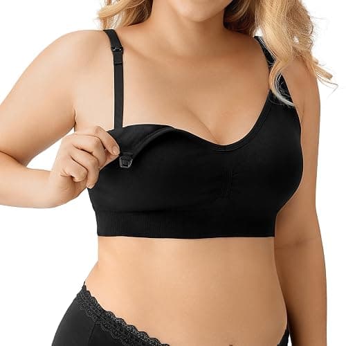 HBselect Women Maternity Bras 5 Pack Nursing Bras for Breastfeeding Seamless Pregnancy Sleep Bralette with Extra Extenders thumbnail 3