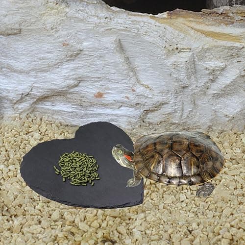 Turtle Tank Accessories, Heart-Shaped Slate Tile for Reptiles, Natural Rock Platform for Feeding & Basking, Aquarium Decor for Bearded Dragon, Tortoise, Gecko, Snake, Chameleon thumbnail 7