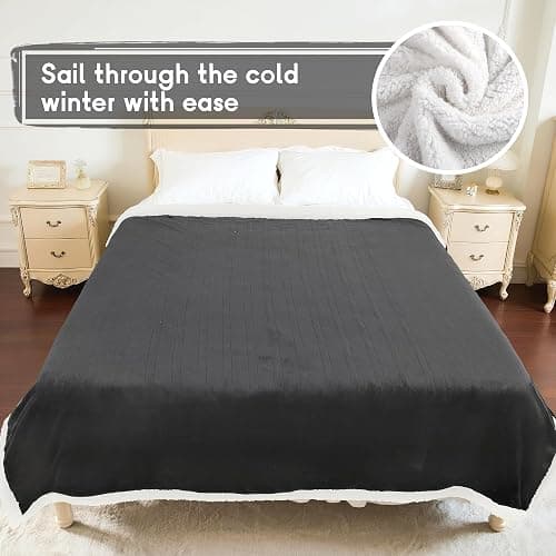 Minervada Heated Blanket Electric Blanket Full Size 72''x84'', Soft Flannel Heating Blanket with 1-10 Hour Auto Off - 6 Heat Settings - Machine Washable - Dark Grey thumbnail 9