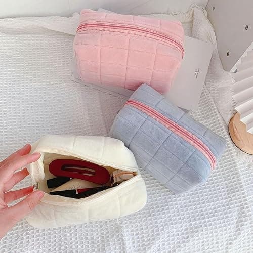 HABUAETY Makeup Cosmetic Bag Small Checkered Pouch Make Up Purse Bag Y2k Accessories thumbnail 8