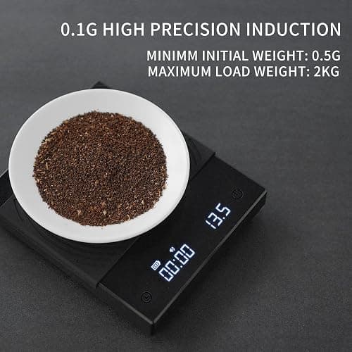 TIMEMORE Black Mirror Basic 2 Coffee Scale, Espresso or Pourover Scale with Timer, 2000 Grams Capacity (Black) thumbnail 4