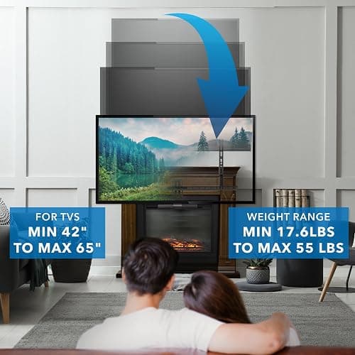 Mount-It! Fireplace Mantel TV Wall Mount, Above Fireplace Pull Down Mantle Mount thumbnail 2