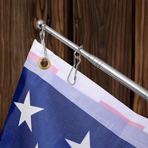 8.2ft Tour Guide Flag Pole Telescoping Handheld Flagpoles Orange Stainless Steel Extendable Portable Flag pole With Clips For Tour Guide Teaching Point Horse Training Totem Pole Festival Parade thumbnail 5