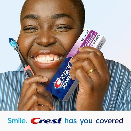 Crest 3D White Advanced Luminous Mint Teeth Whitening Toothpaste, Crest Toothpaste, 3.7 oz Pack of 4 - Helps Remove Surface Stains, Whitens Teeth, Strengthens Tooth Enamel, Protects Against Cavities thumbnail 11